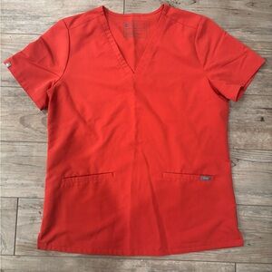 Figs Catarina One Pocket Scrub Top Terracotta Medium Limited Edition